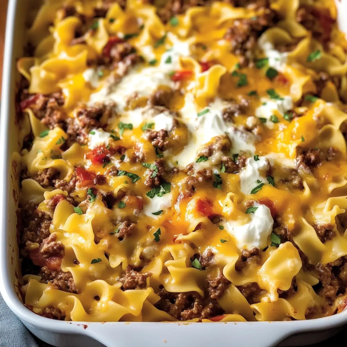 Amish Hamburger Casserole {Sour Cream Noodle Bake} Recipe
